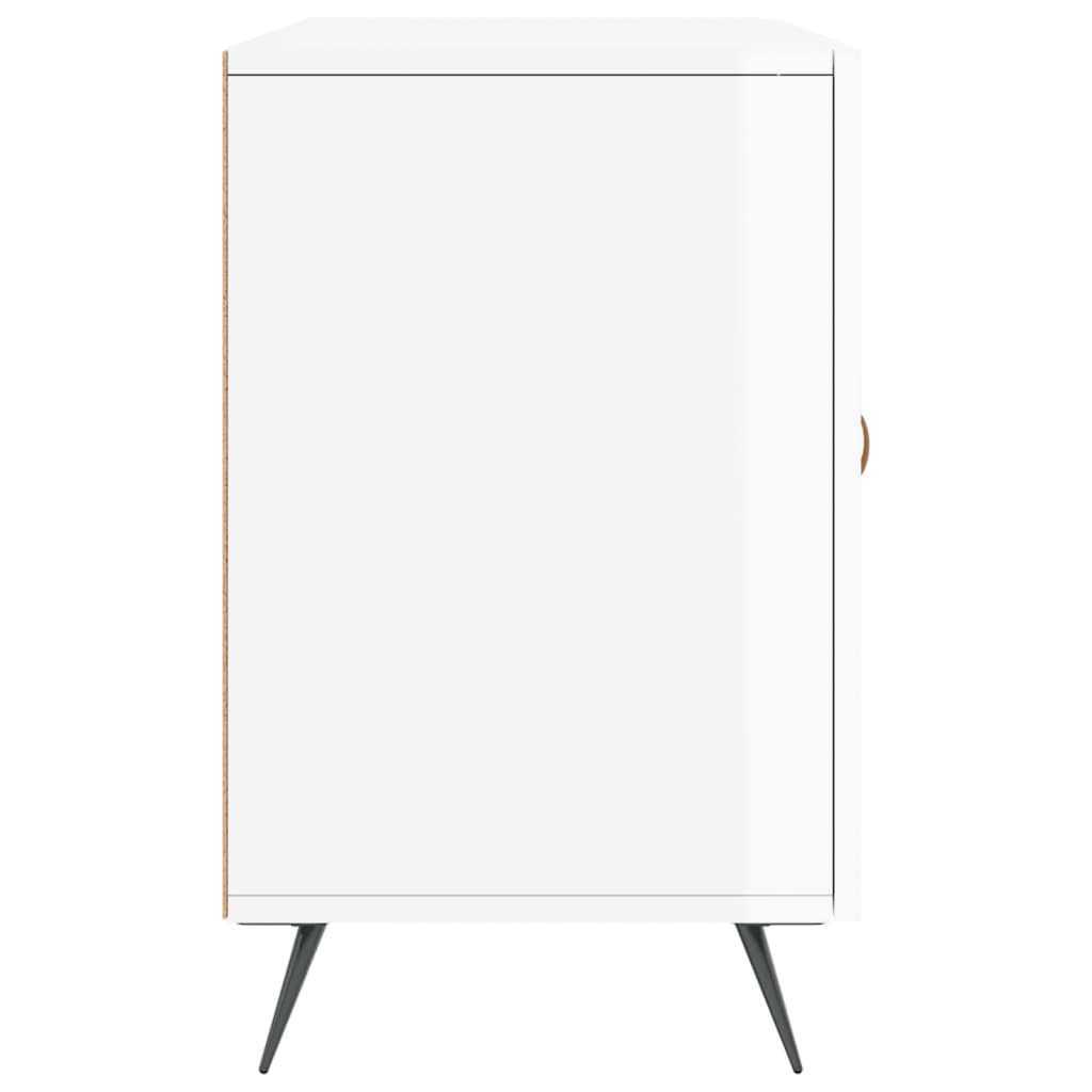 Dressoir 100X36X60 Cm Bewerkt Hout Hoogglans Wit