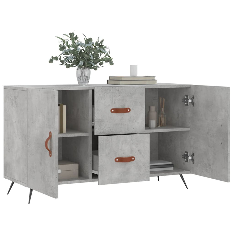 Dressoir 100X36X60 Cm Bewerkt Hout Betongrijs
