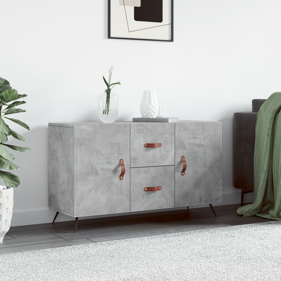 Dressoir 100X36X60 Cm Bewerkt Hout Betongrijs