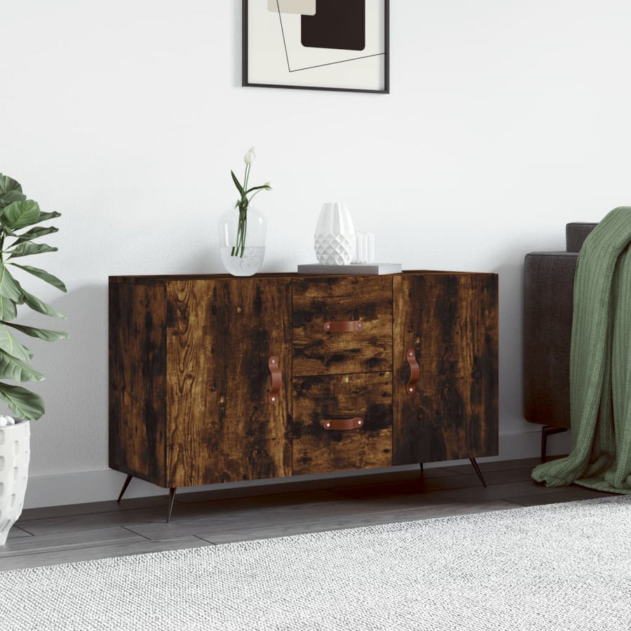 Dressoir 100X36X60 Cm Bewerkt Hout Kleurig Gerookt eiken