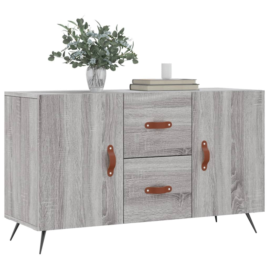 Dressoir 100X36X60 Cm Bewerkt Hout Eikenkleurig Grijs sonoma