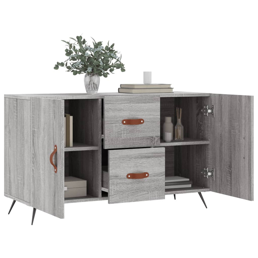 Dressoir 100X36X60 Cm Bewerkt Hout Eikenkleurig Grijs sonoma