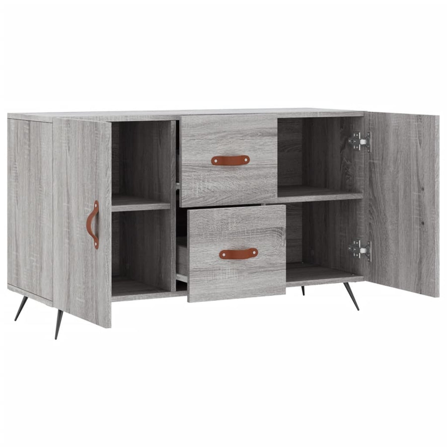 Dressoir 100X36X60 Cm Bewerkt Hout Eikenkleurig Grijs sonoma
