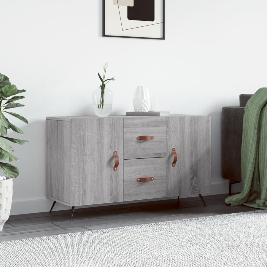 Dressoir 100X36X60 Cm Bewerkt Hout Eikenkleurig Grijs sonoma