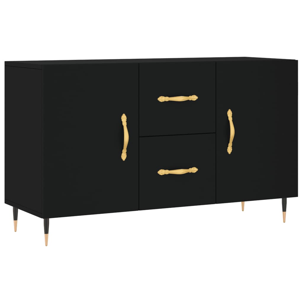 Dressoir 100X36X60 Cm Bewerkt Hout Zwart