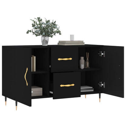 Dressoir 100X36X60 Cm Bewerkt Hout Zwart