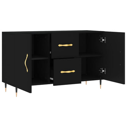 Dressoir 100X36X60 Cm Bewerkt Hout Zwart