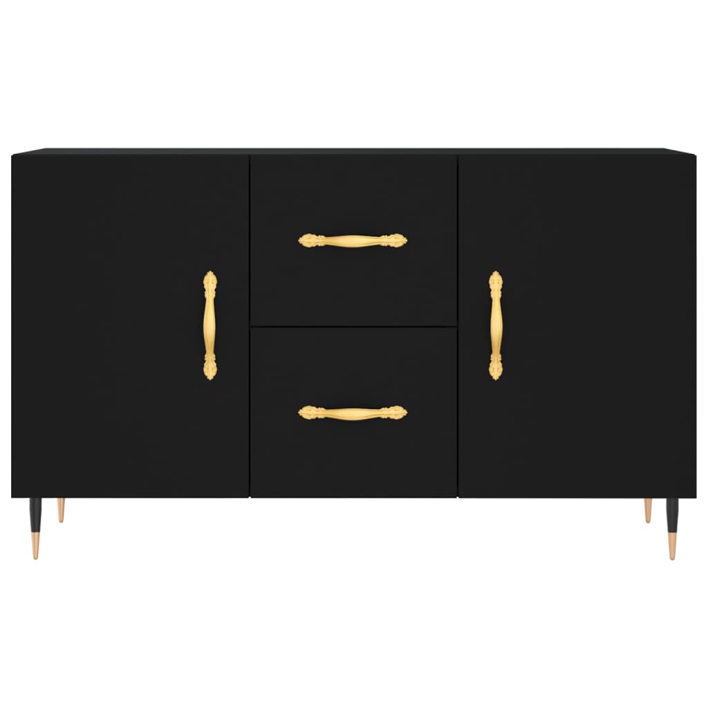 Dressoir 100X36X60 Cm Bewerkt Hout Zwart
