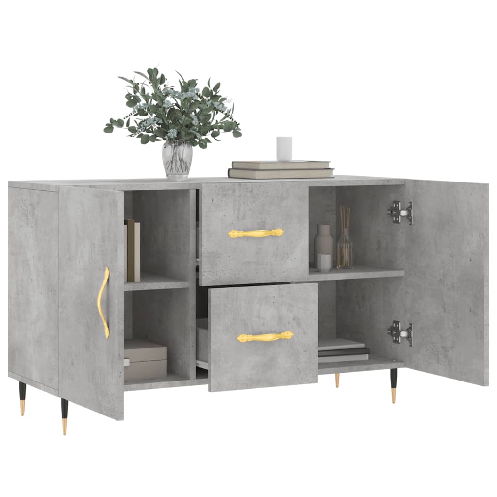 Dressoir 100X36X60 Cm Bewerkt Hout Betongrijs