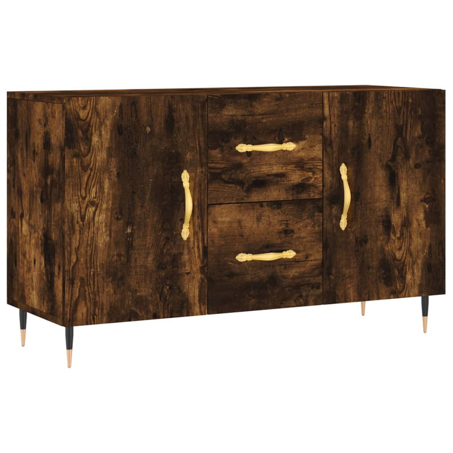 Dressoir 100X36X60 Cm Bewerkt Hout Gerookt Eikenkleurig