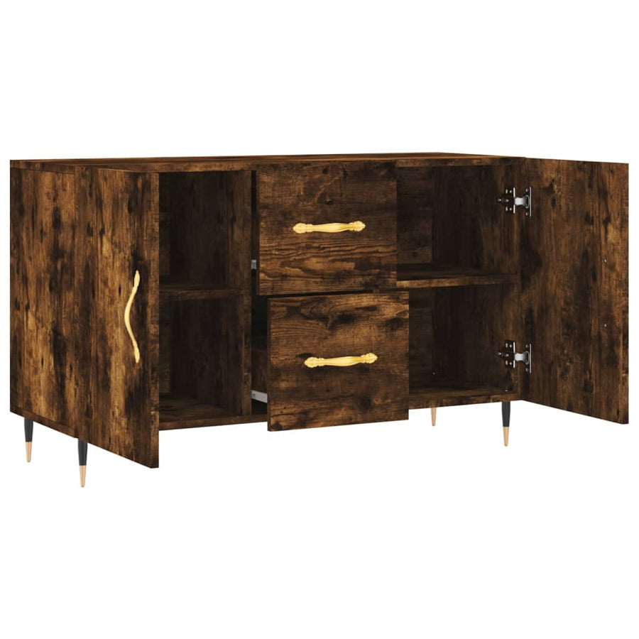 Dressoir 100X36X60 Cm Bewerkt Hout Gerookt Eikenkleurig
