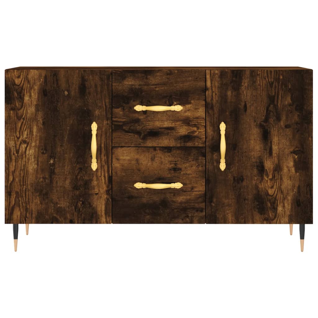 Dressoir 100X36X60 Cm Bewerkt Hout Gerookt Eikenkleurig