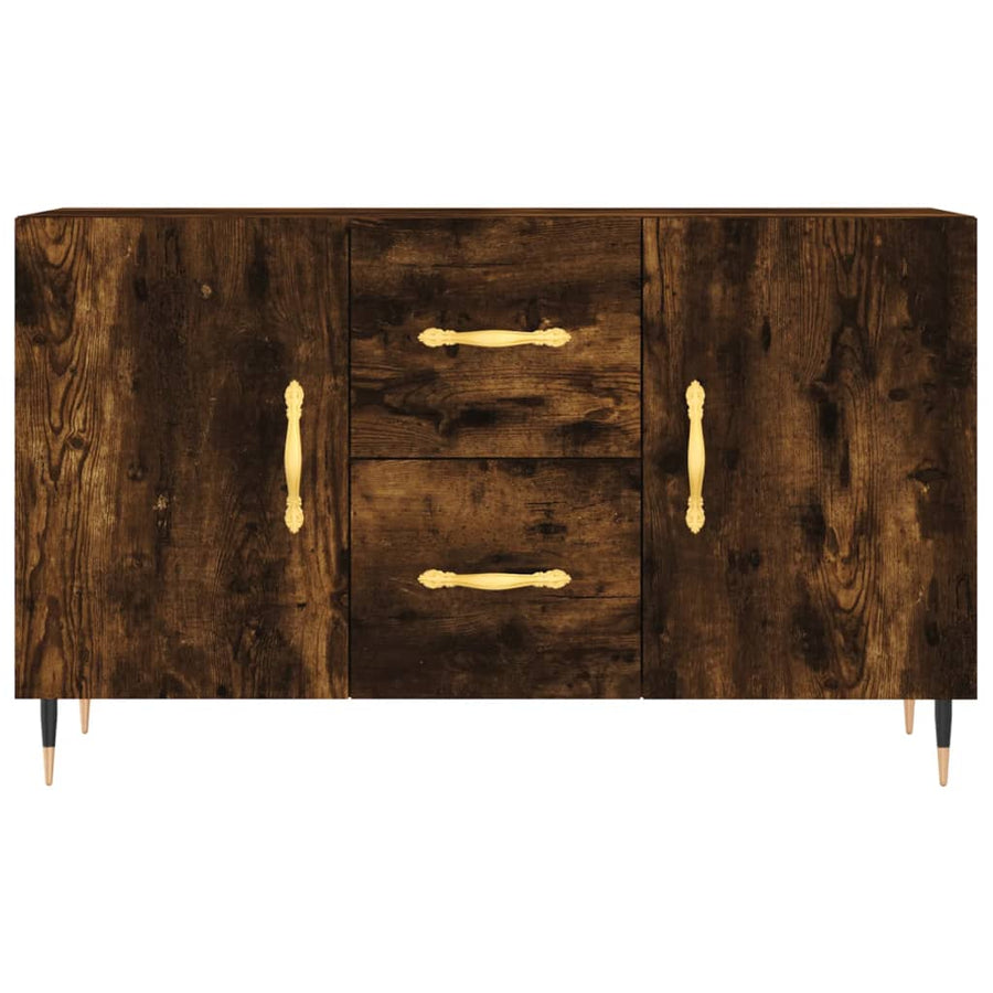Dressoir 100X36X60 Cm Bewerkt Hout Gerookt Eikenkleurig