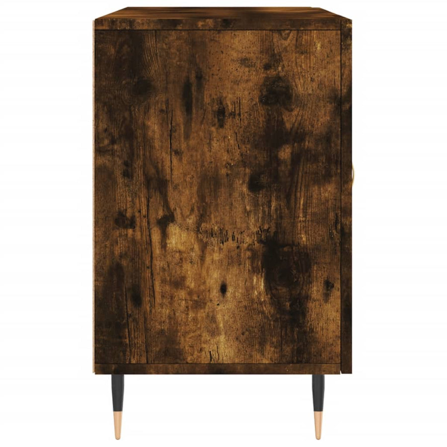 Dressoir 100X36X60 Cm Bewerkt Hout Gerookt Eikenkleurig