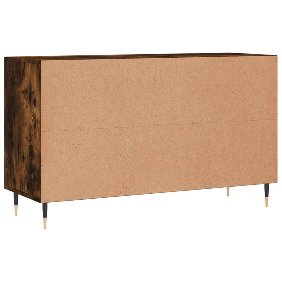 Dressoir 100X36X60 Cm Bewerkt Hout Gerookt Eikenkleurig