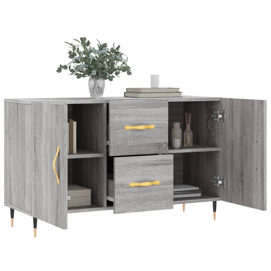 Dressoir 100x36x60 cm bewerkt hout grijs sonoma eikenkleurig