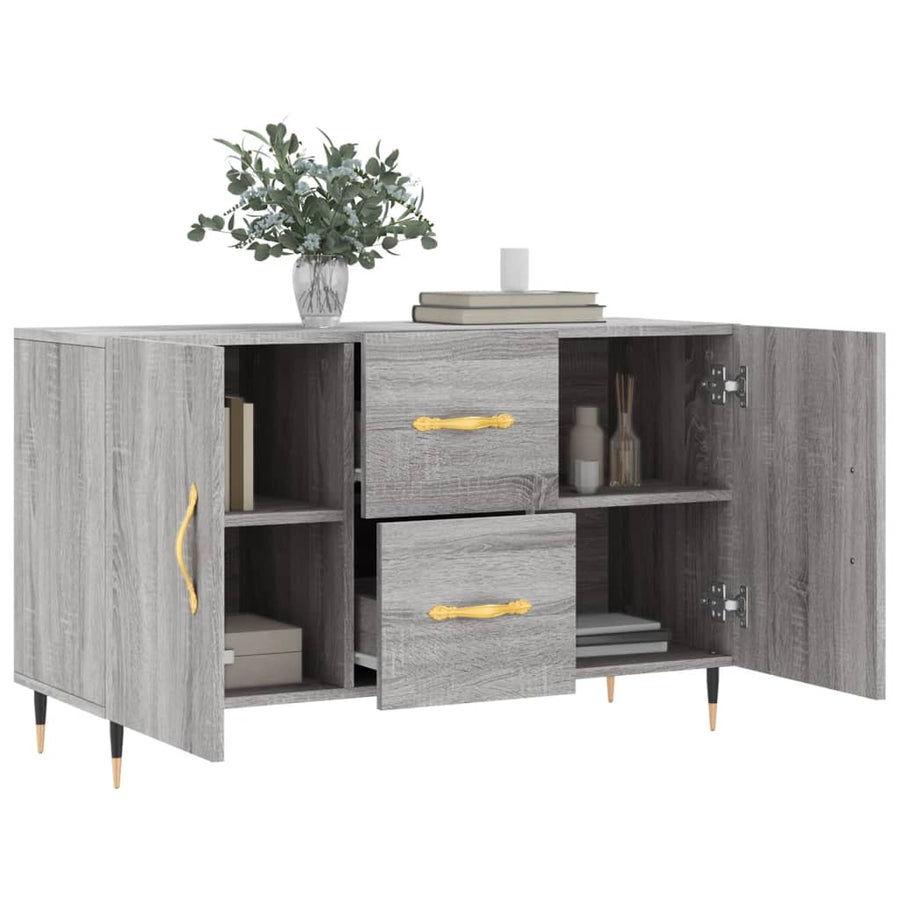 Dressoir 100x36x60 cm bewerkt hout grijs sonoma eikenkleurig