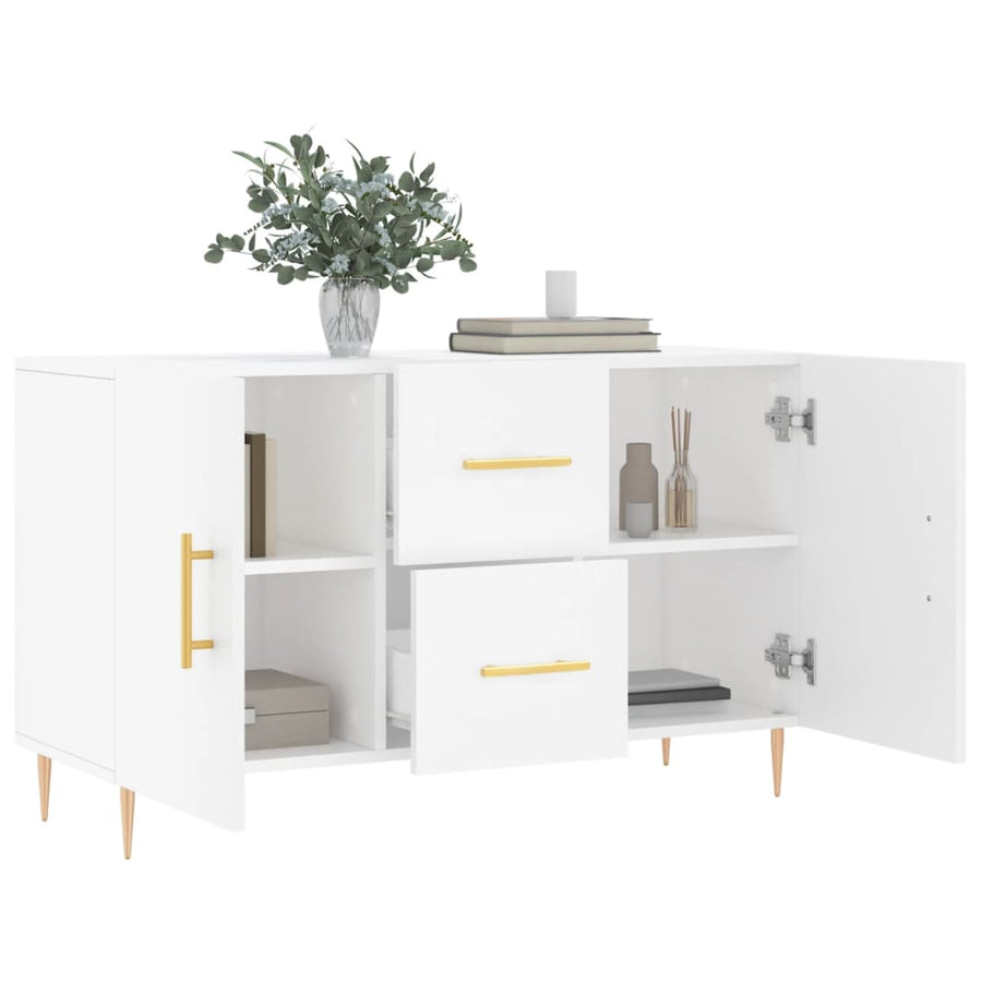 Dressoir 100X36X60 Cm Bewerkt Hout Wit