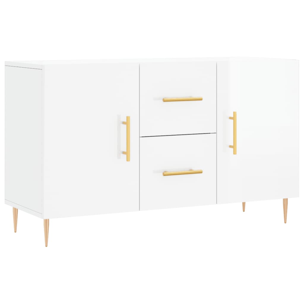 Dressoir 100X36X60 Cm Bewerkt Hout Hoogglans Wit