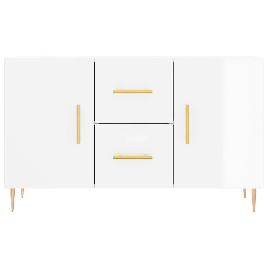 Dressoir 100X36X60 Cm Bewerkt Hout Hoogglans Wit