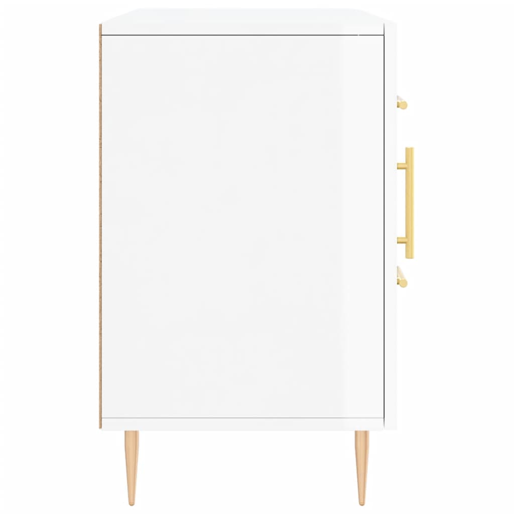 Dressoir 100X36X60 Cm Bewerkt Hout Hoogglans Wit