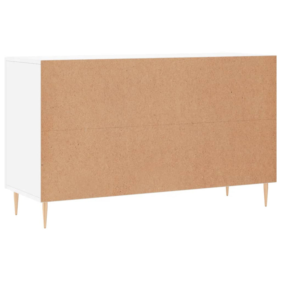 Dressoir 100X36X60 Cm Bewerkt Hout Hoogglans Wit