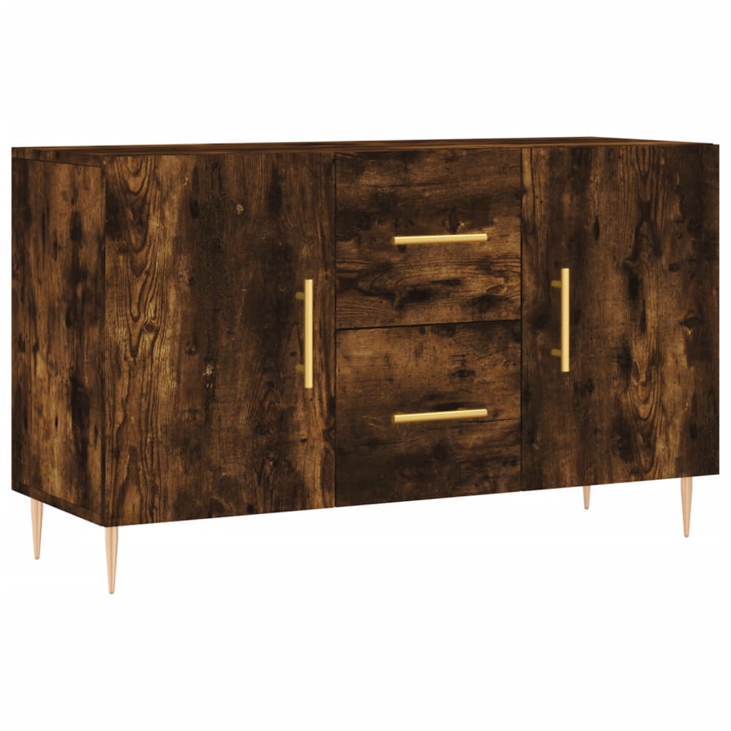 Dressoir 100X36X60 Cm Bewerkt Hout Gerookt Eikenkleurig