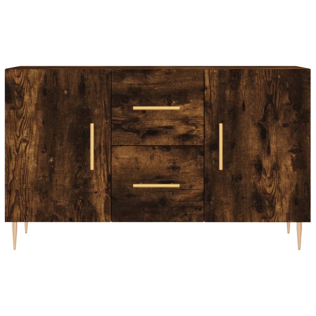 Dressoir 100X36X60 Cm Bewerkt Hout Gerookt Eikenkleurig