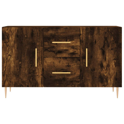 Dressoir 100X36X60 Cm Bewerkt Hout Gerookt Eikenkleurig