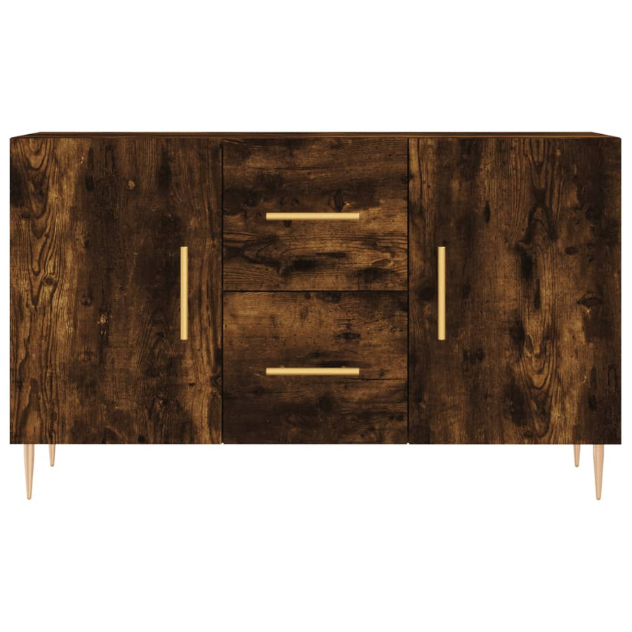 Dressoir 100X36X60 Cm Bewerkt Hout Gerookt Eikenkleurig