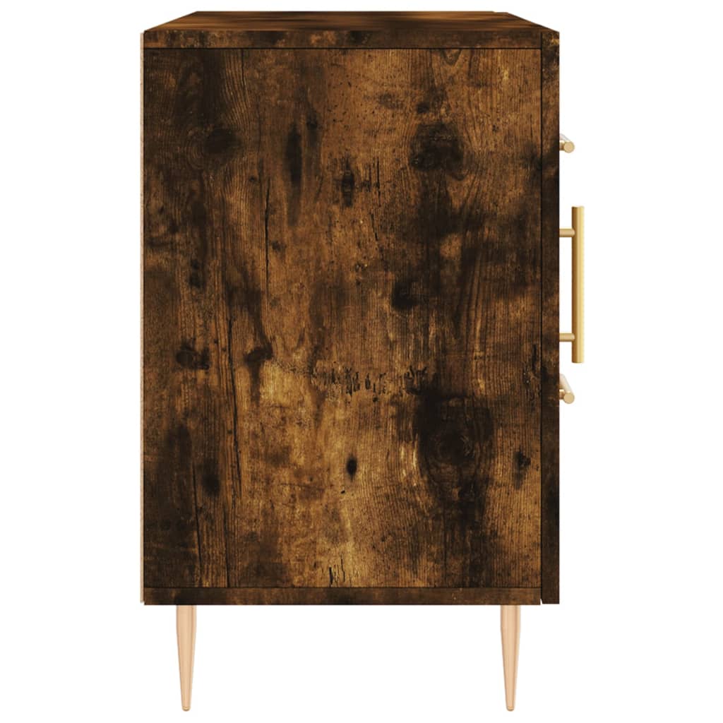 Dressoir 100X36X60 Cm Bewerkt Hout Gerookt Eikenkleurig