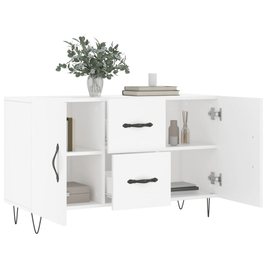 Dressoir 100X36X60 Cm Bewerkt Hout Wit