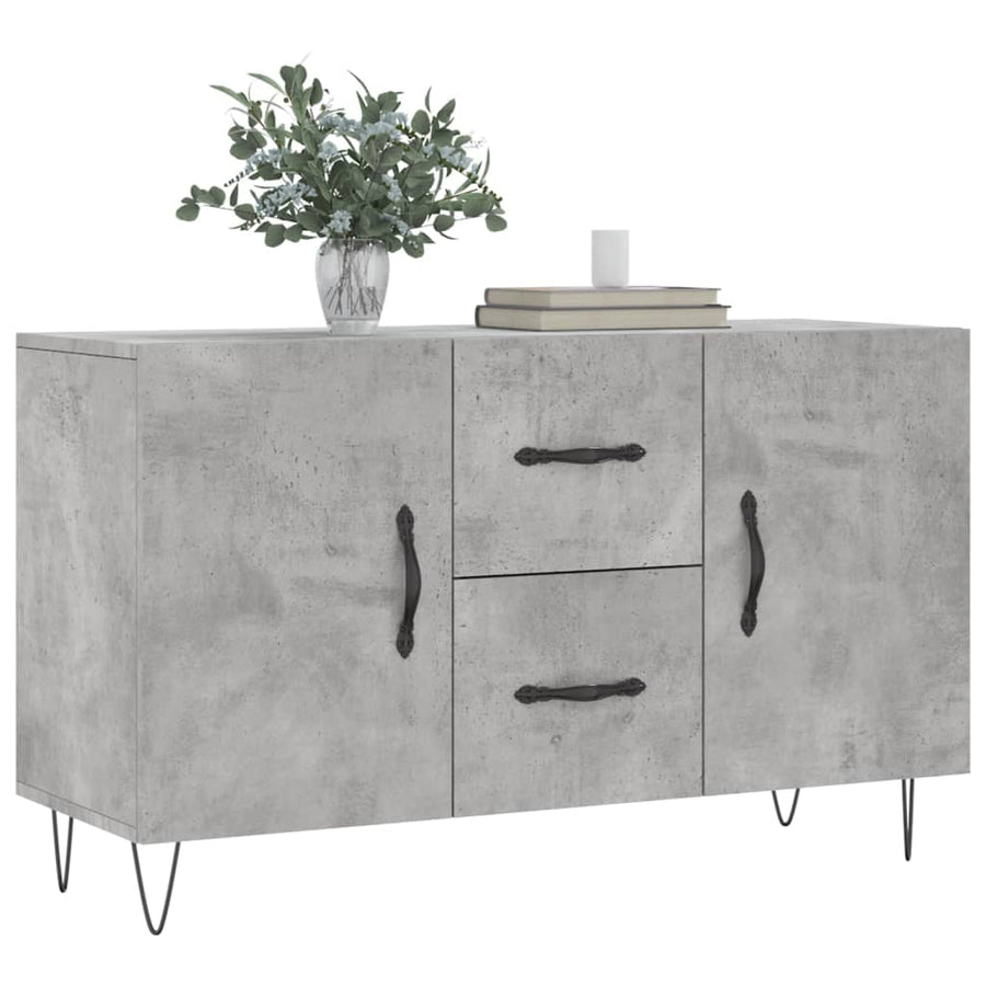 Dressoir 100X36X60 Cm Bewerkt Hout Betongrijs