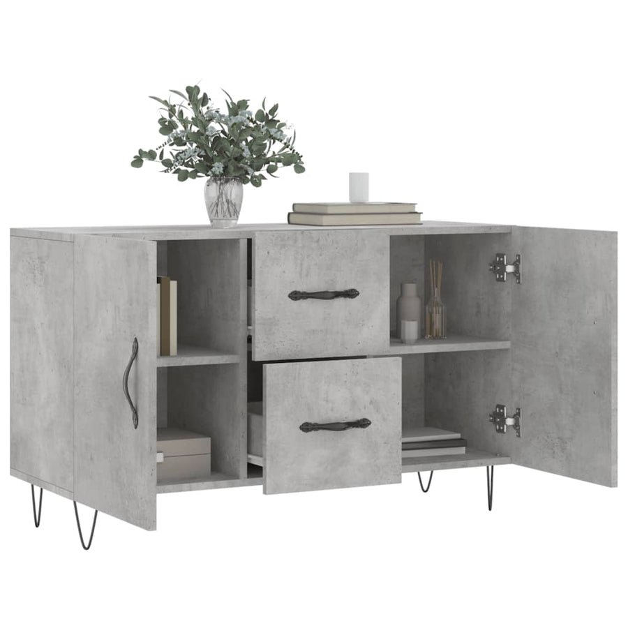 Dressoir 100X36X60 Cm Bewerkt Hout Betongrijs