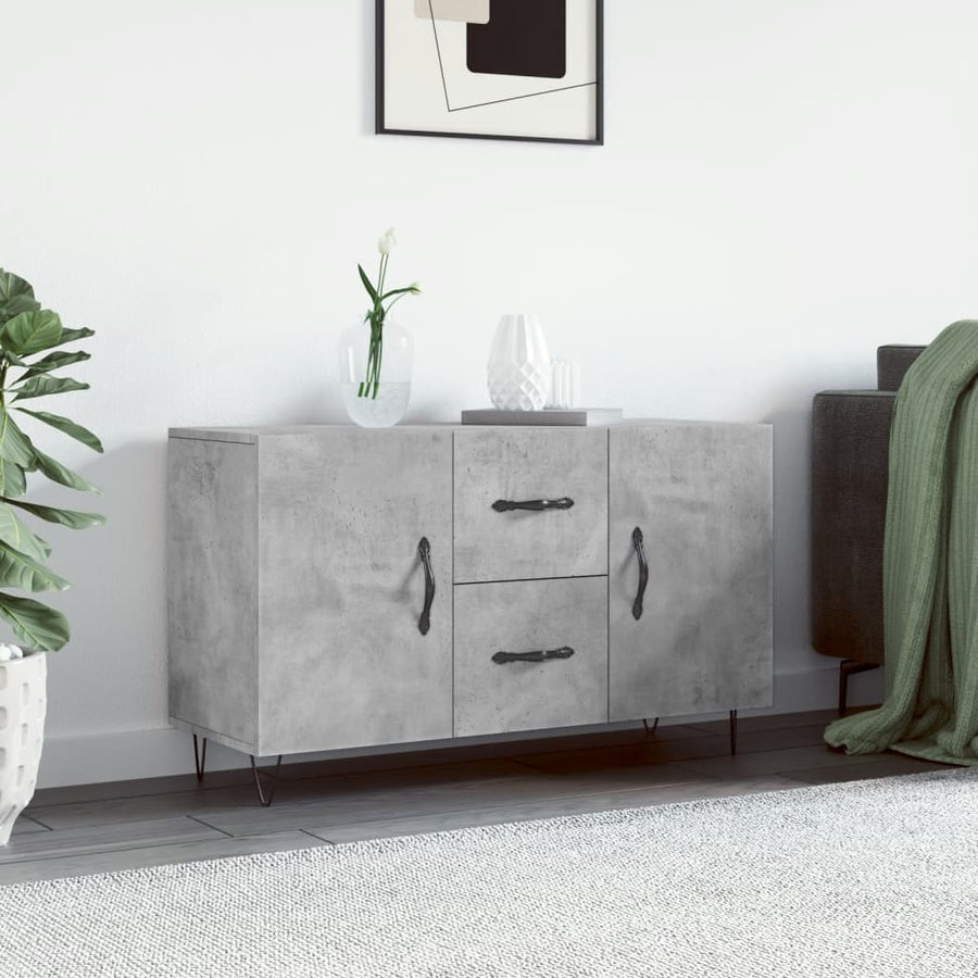 Dressoir 100X36X60 Cm Bewerkt Hout Betongrijs