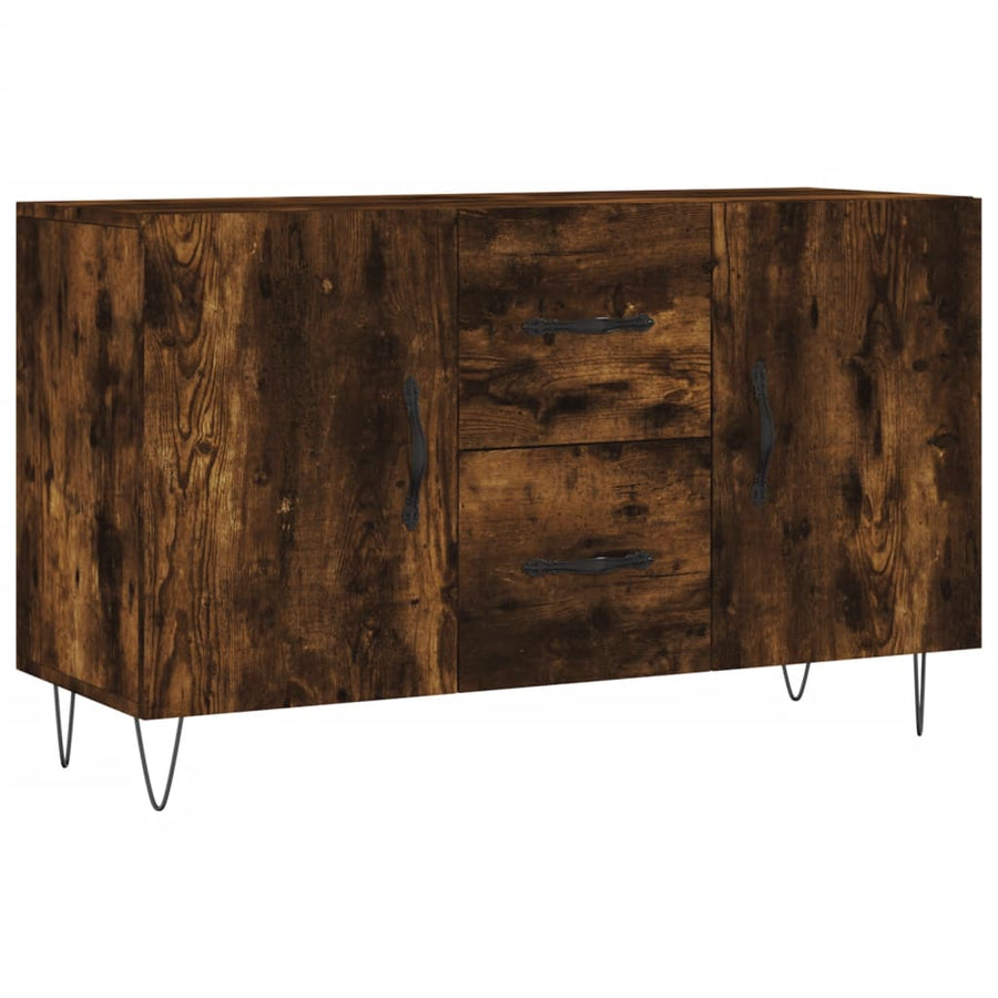 Dressoir 100X36X60 Cm Bewerkt Hout Kleurig Gerookt eiken