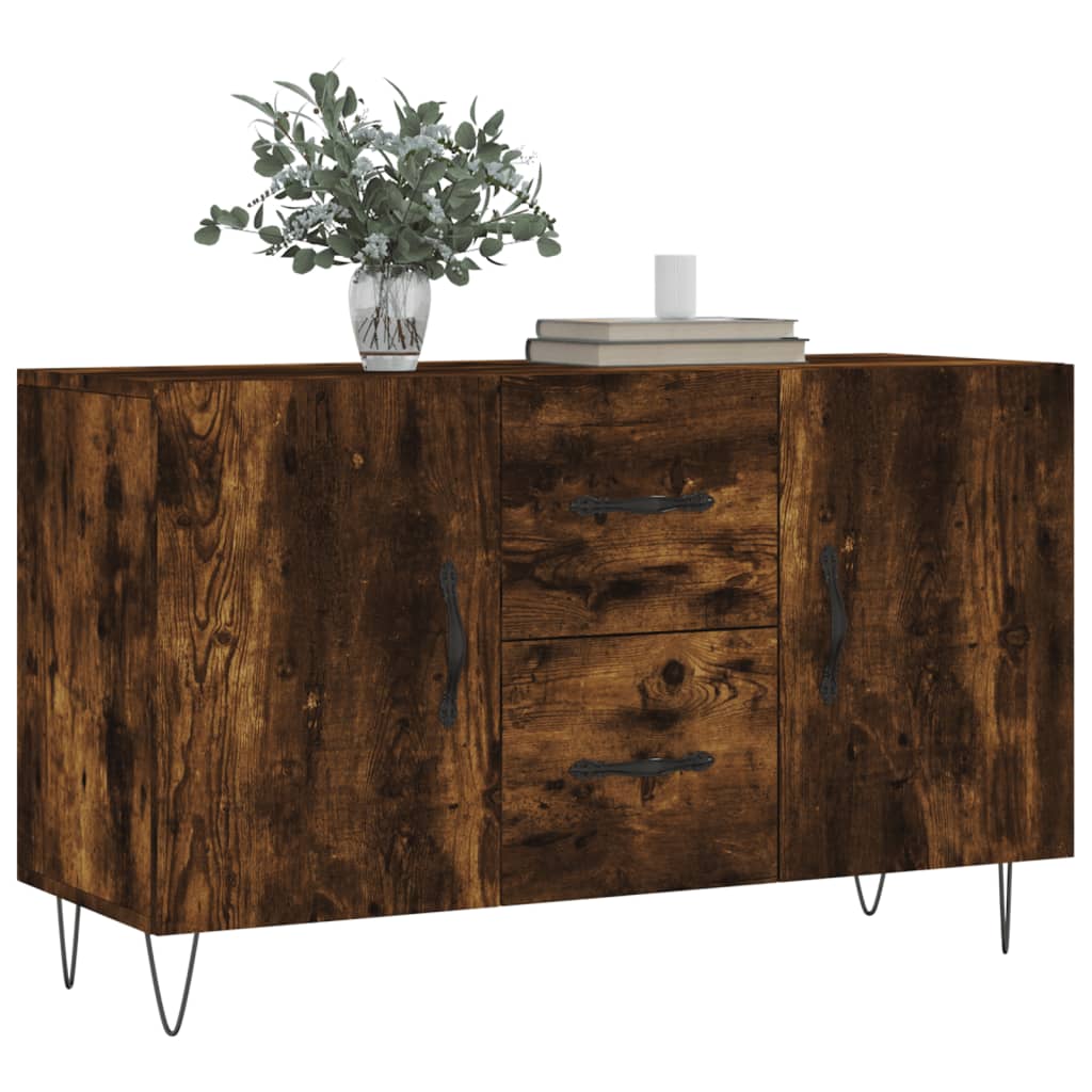 Dressoir 100X36X60 Cm Bewerkt Hout Kleurig Gerookt eiken