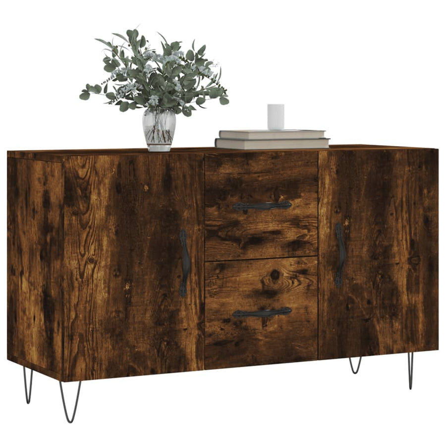 Dressoir 100X36X60 Cm Bewerkt Hout Kleurig Gerookt eiken