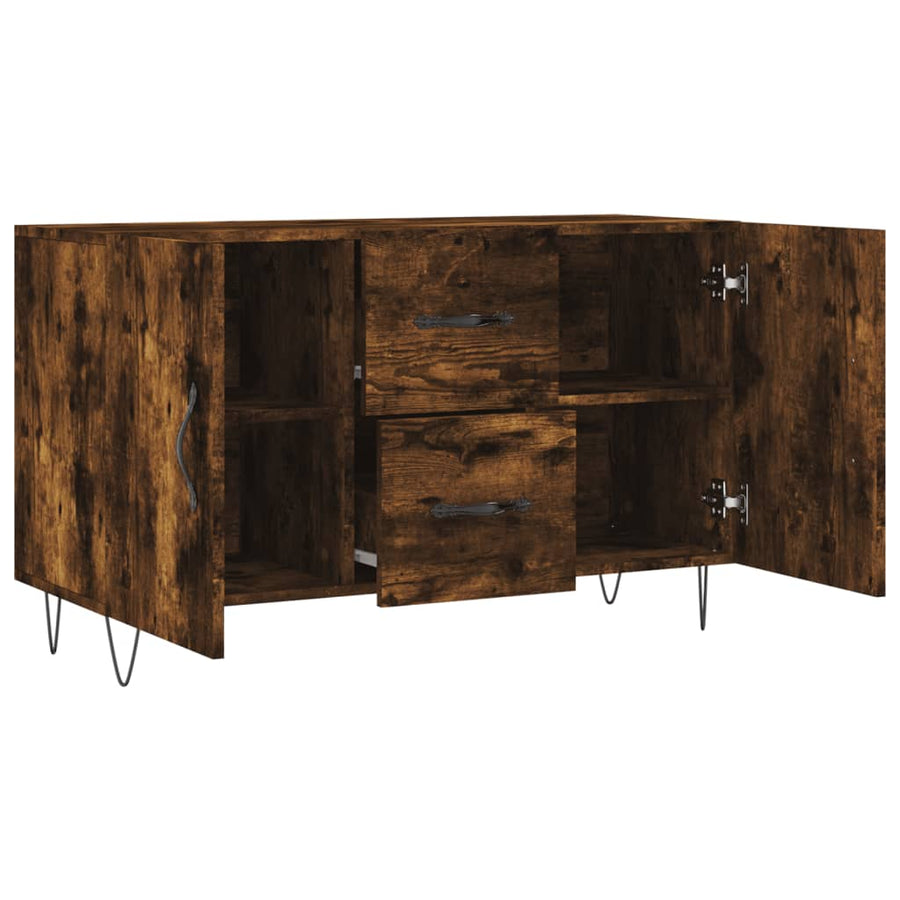 Dressoir 100X36X60 Cm Bewerkt Hout Kleurig Gerookt eiken