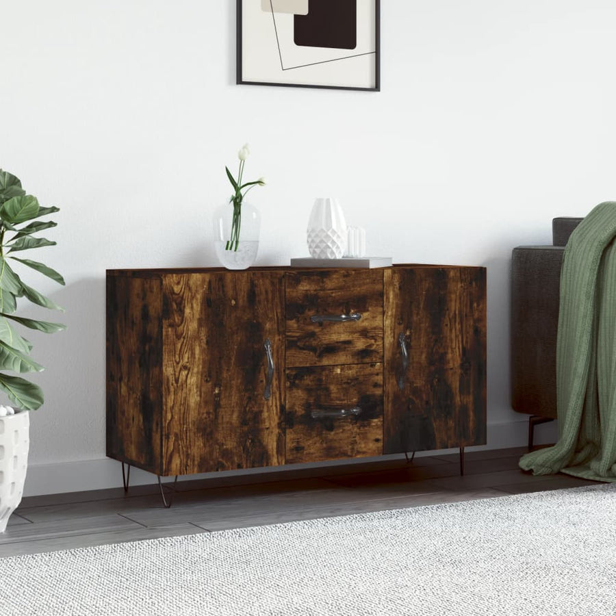 Dressoir 100X36X60 Cm Bewerkt Hout Kleurig Gerookt eiken