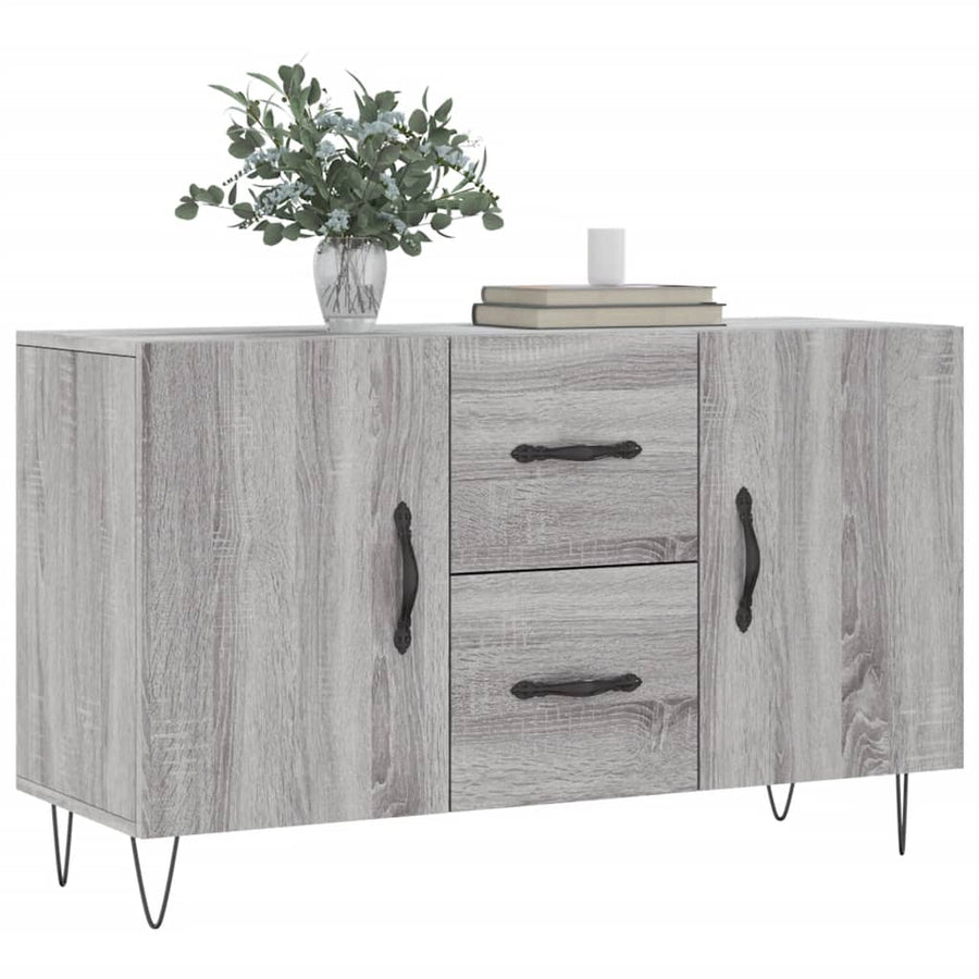 Dressoir 100X36X60 Cm Bewerkt Hout Eikenkleurig Grijs sonoma