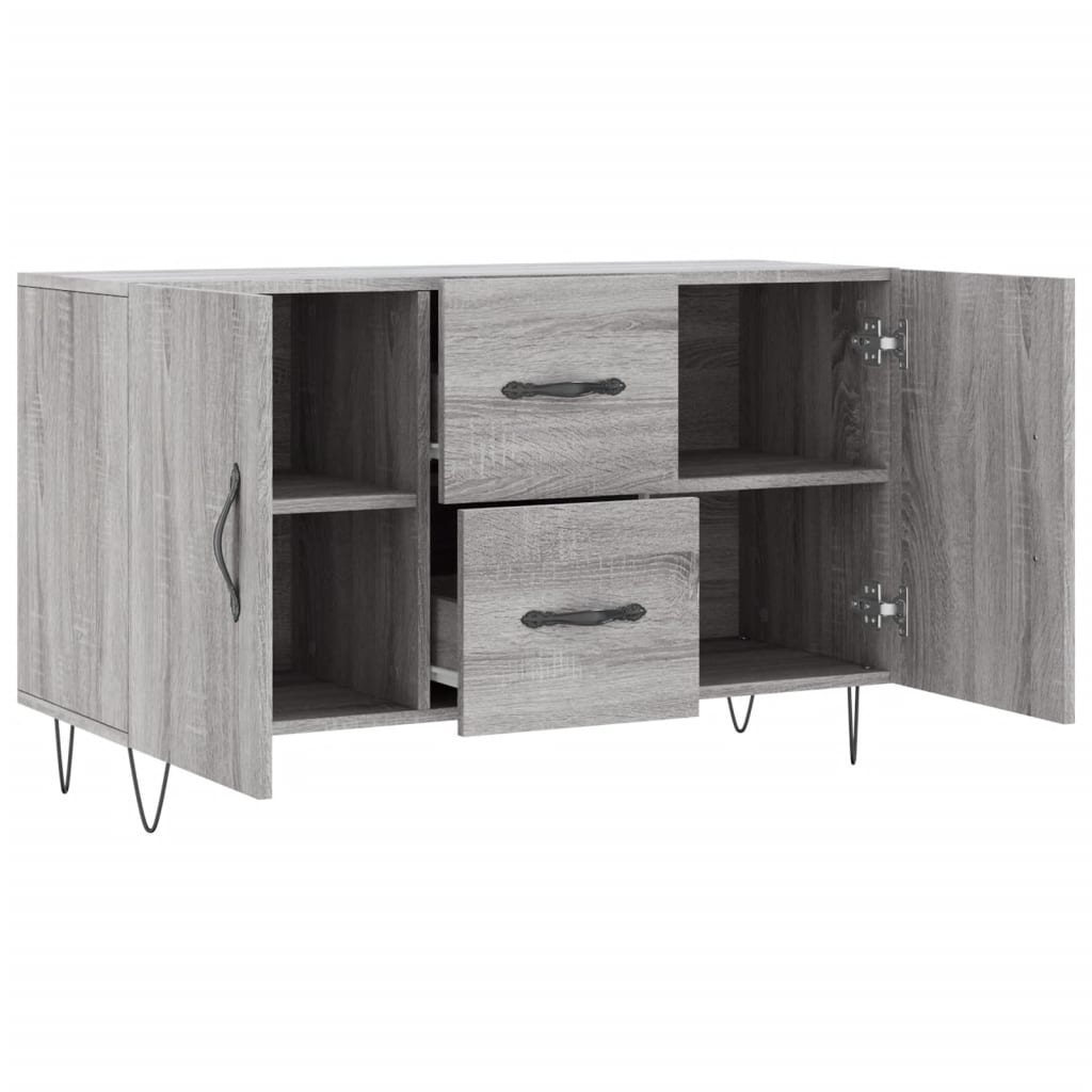 Dressoir 100X36X60 Cm Bewerkt Hout Eikenkleurig Grijs sonoma
