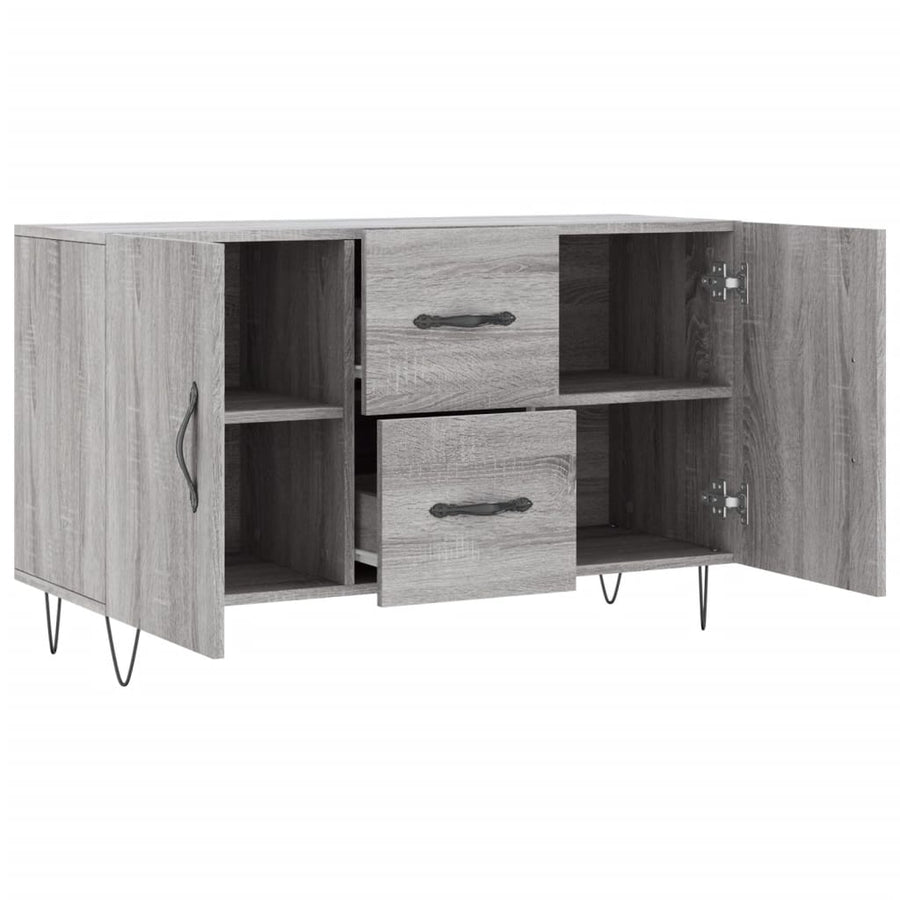 Dressoir 100X36X60 Cm Bewerkt Hout Eikenkleurig Grijs sonoma