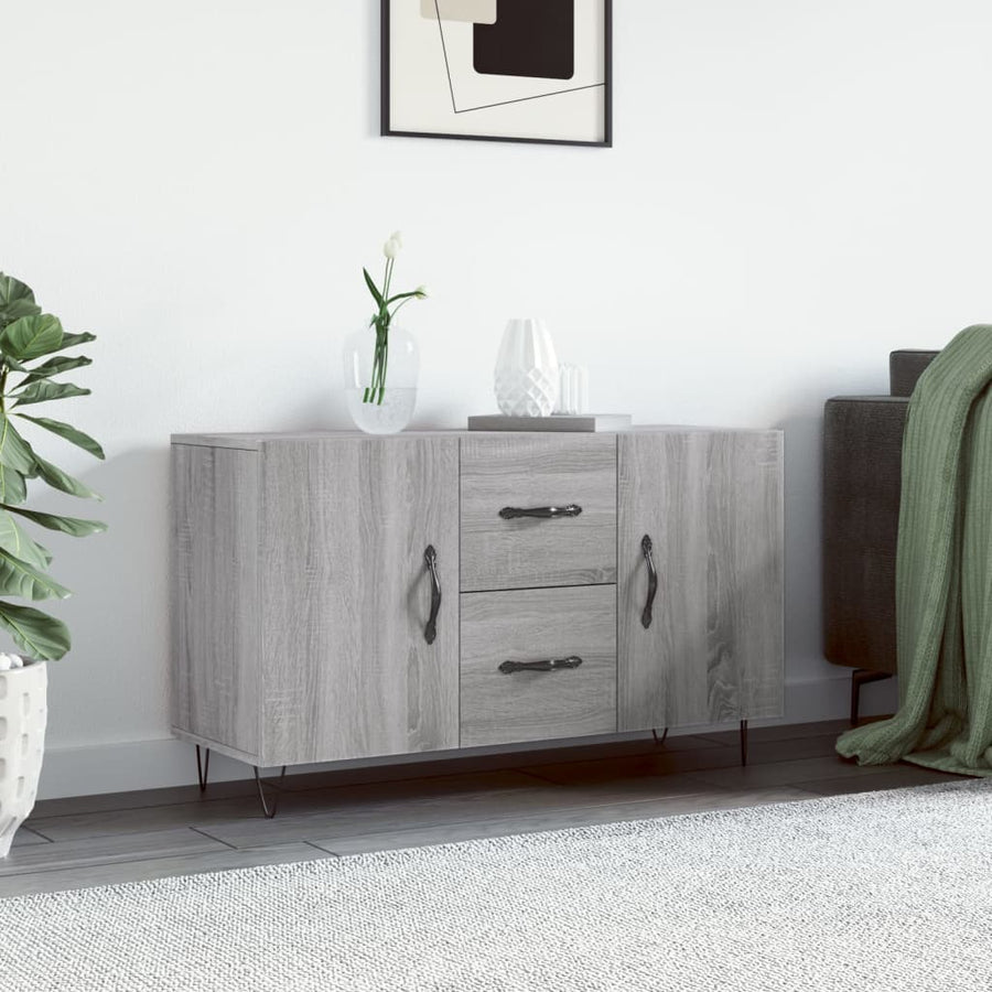 Dressoir 100X36X60 Cm Bewerkt Hout Eikenkleurig Grijs sonoma