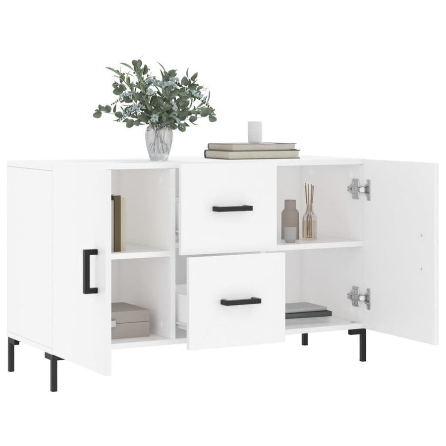 Dressoir 100X36X60 Cm Bewerkt Hout Wit