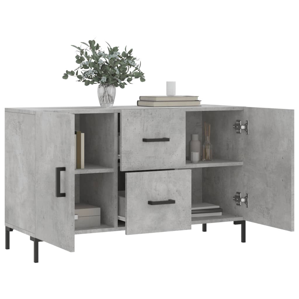 Dressoir 100X36X60 Cm Bewerkt Hout Betongrijs