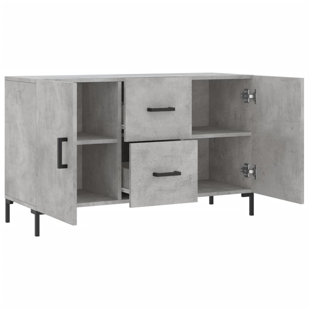 Dressoir 100X36X60 Cm Bewerkt Hout Betongrijs