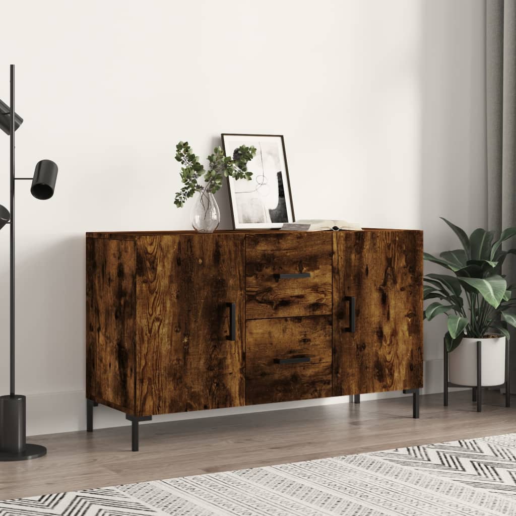 Dressoir 100X36X60 Cm Bewerkt Hout Kleurig Gerookt eiken