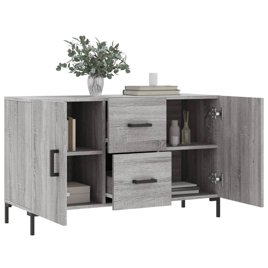 Dressoir 100X36X60 Cm Bewerkt Hout Grijs Sonoma Eikenkleurig
