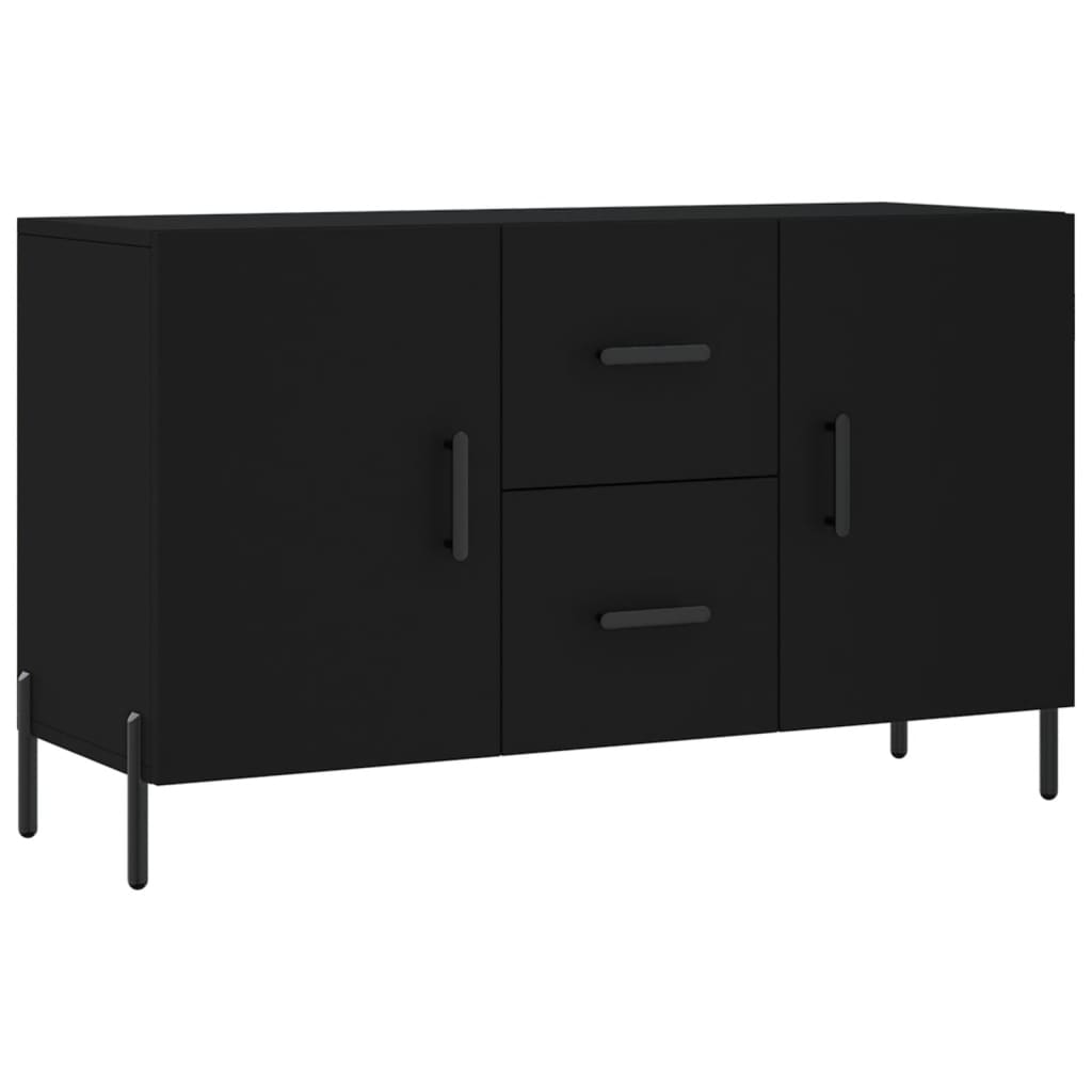 Dressoir 100X36X60 Cm Bewerkt Hout Zwart